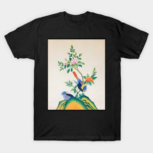 Minhwa: Peony and Two Little Birds (Korean traditional/folk art) T-Shirt